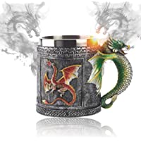 Acero Inoxidable Cerveza Taza -Jarras de Cerveza Familizo Tazas Taza DragóN Volador De Resina 3d Taza de Bebida Taza de…